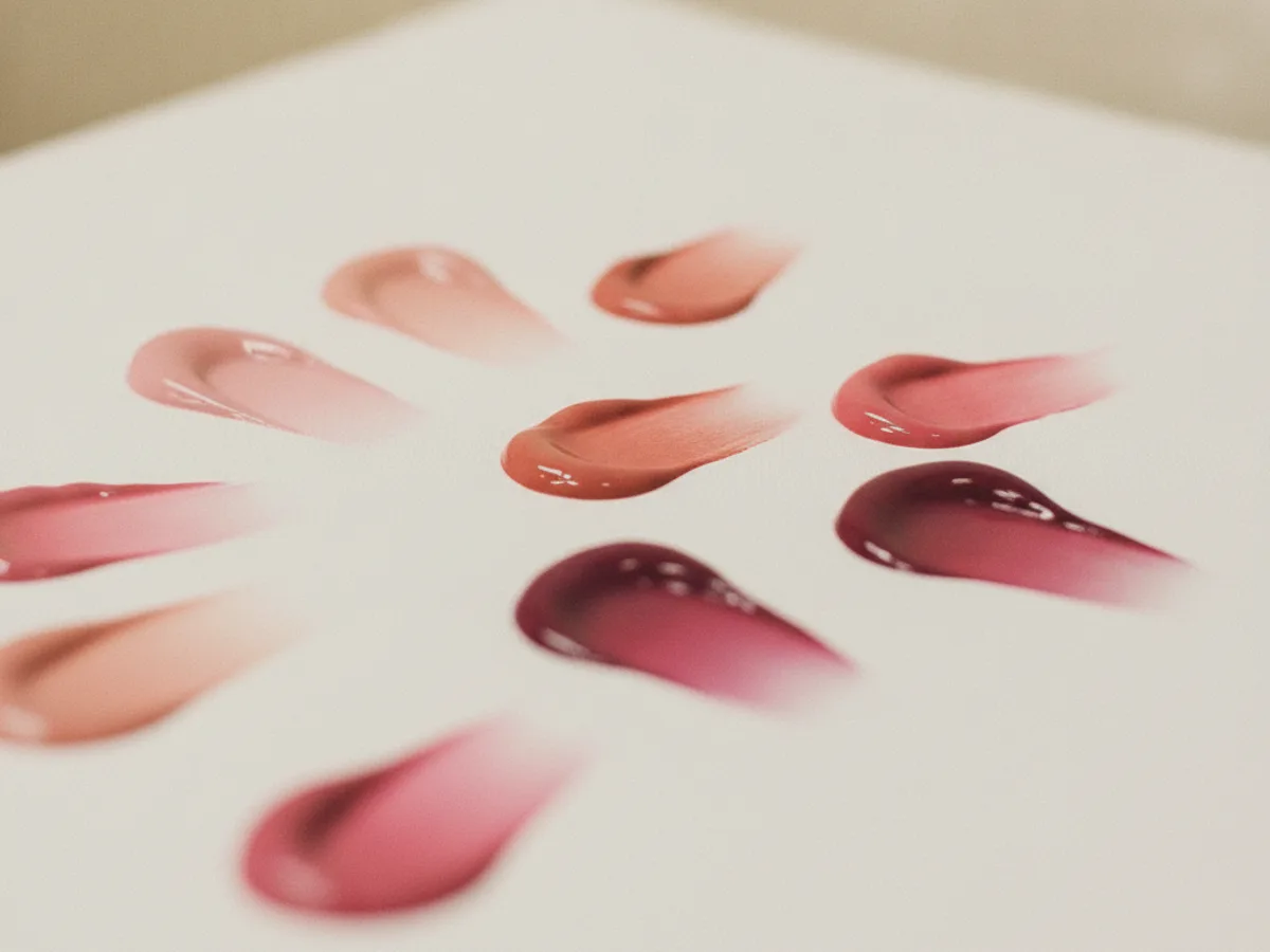 Farbpalette für die Lippen-Pigmentierung in natürlichen Rosétönen